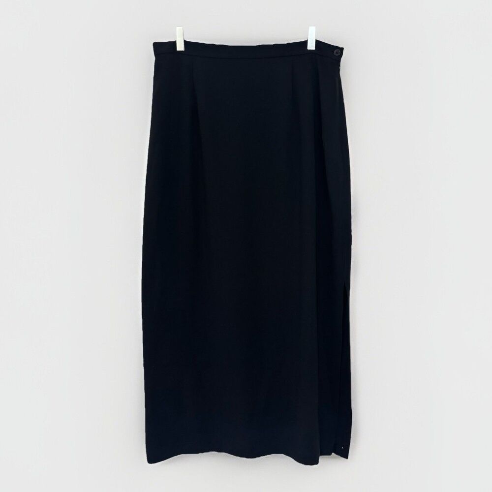 Charter Club Womens Maxi Skirt 16 Black Straight Modest Capsule Minimalist Long